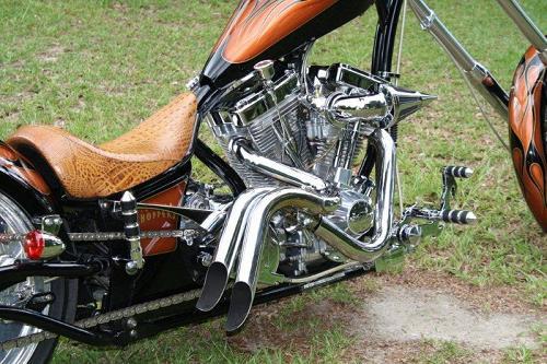 2006 Big Bear Choppers Sled Chopper Rootbeer Flake Black Flames With 