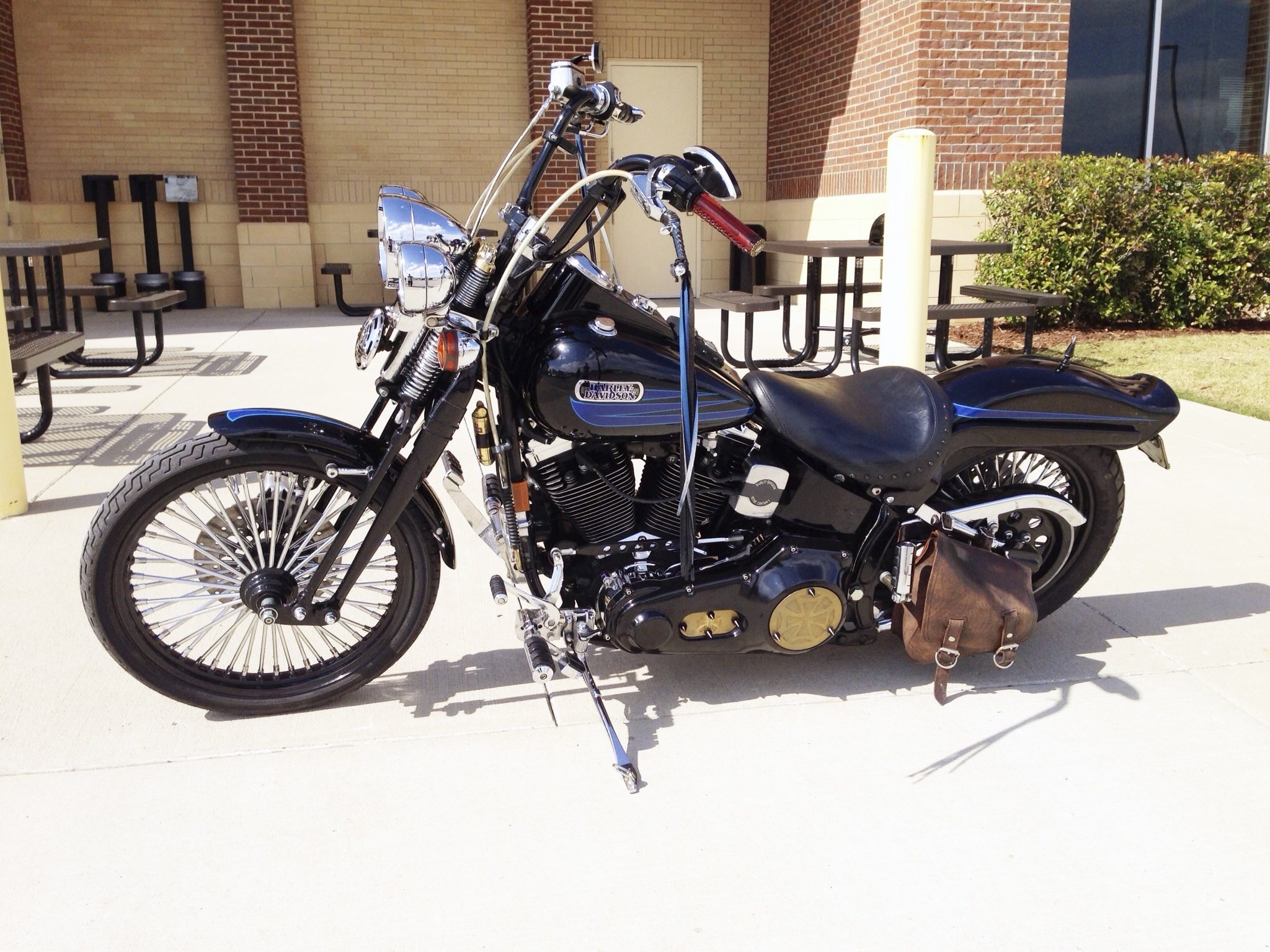 希少◎Harley Davidson bad to the bone XL VINTAGE 3D Emblem HARLEY DAVIDSON 1987 BAD TO THE BONE Long