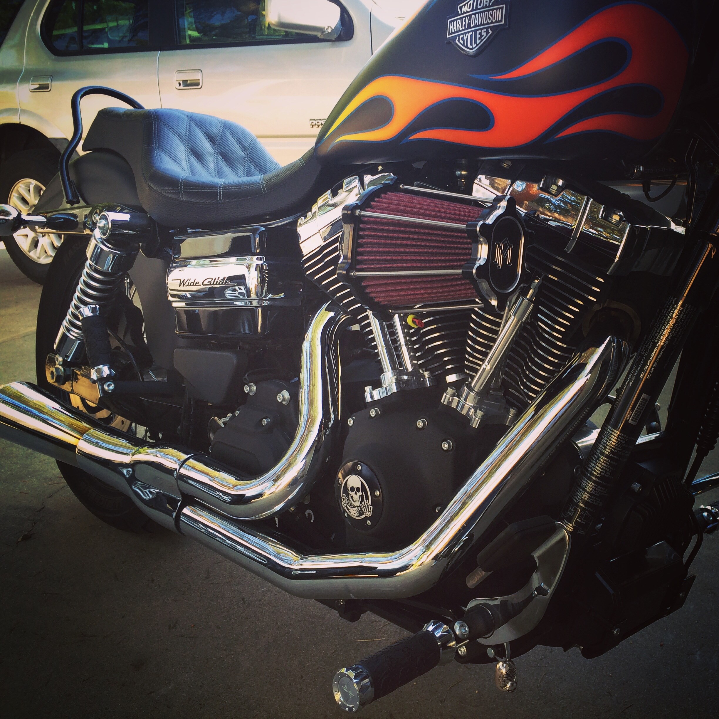 2015 Harley-Davidson® FXDWG Dyna® Wide Glide® (Black Denim With Flames), Modesto, California (603472) | ChopperExchange